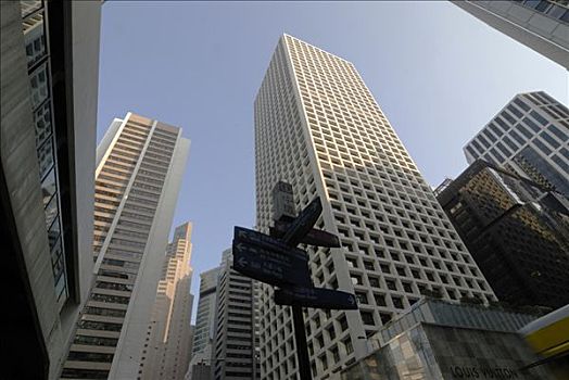 高层建筑,摩天大楼,路标,市中心,香港,中国,亚洲