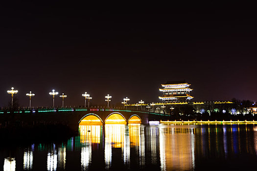 聊城北门水桥夜景