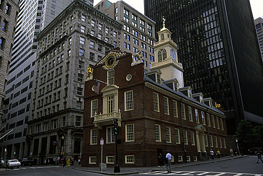 美国,马萨诸塞,波士顿,市区,老州议会建筑