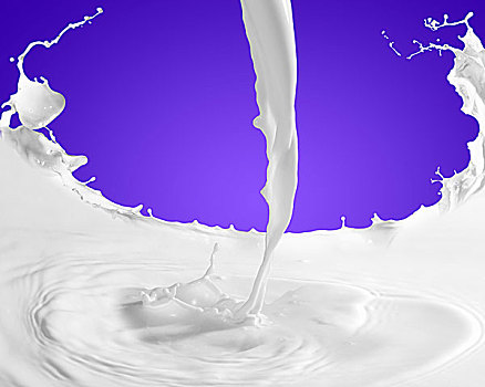 图像,牛奶,彩色背景