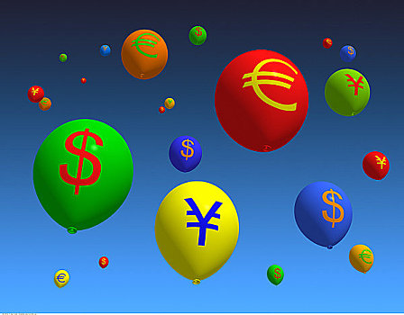 国际货币,象征,气球