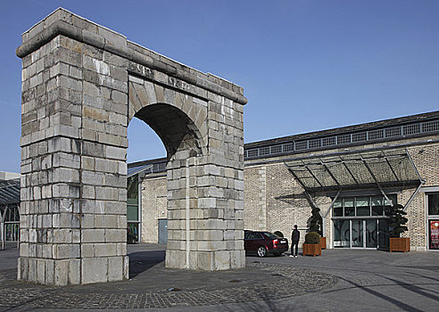 爱尔兰,都柏林,建筑,乔治时期风格,拱形,北方,墙壁,港区