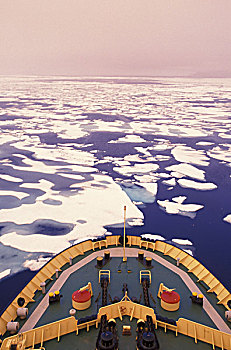 加拿大,巴芬岛,冰,海峡,破冰船