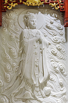 山东兖州兴隆文化园汉白玉佛像浮雕