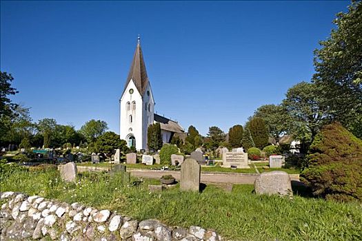 墓地,教堂,北方,石荷州,德国