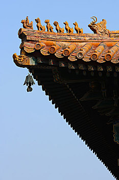 北京雍和宫内的建筑局部