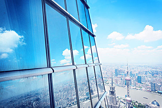 城市,天际线,上海,俯视