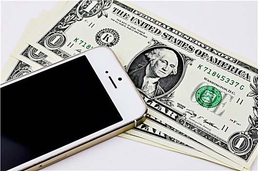 智能手机,一个,美元,货币