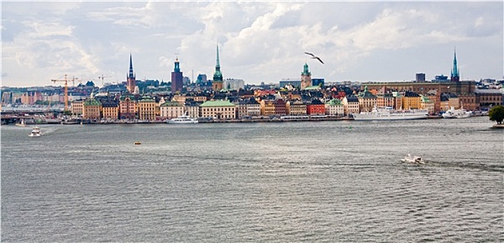全景,斯德哥尔摩,城市,秋天,白天,瑞典