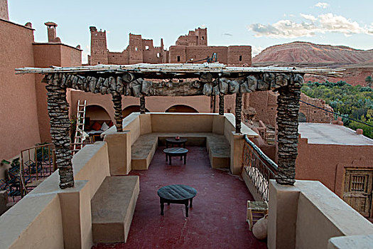 平台,酒店,瓦尔扎扎特,摩洛哥