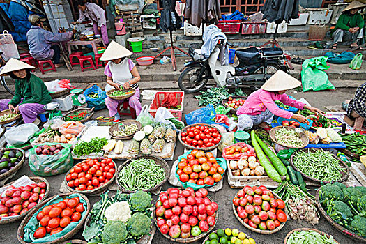 越南,会安,老城,中央市场