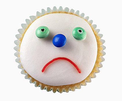 杯形蛋糕,悲伤,脸