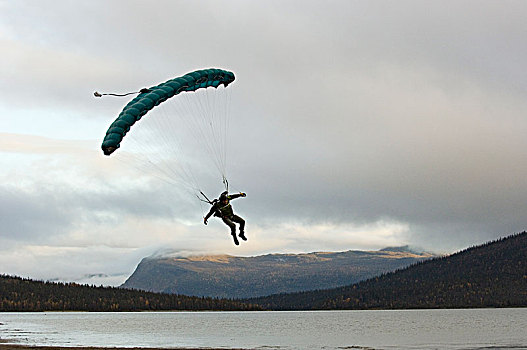 跳伞,陆地,湖,瑞典