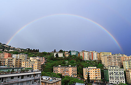 彩虹,上方,热那亚