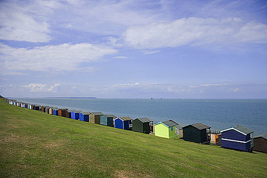 英格兰,肯特郡,海滩小屋,海边