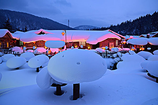 童话世界,中国雪乡,夜景