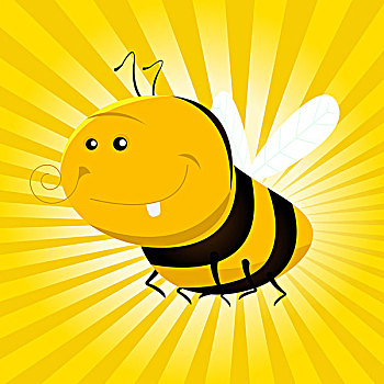 卡通,有趣,蜜蜂