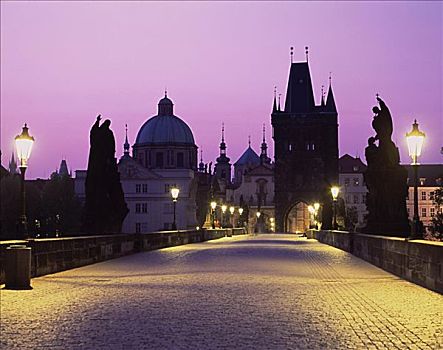 旧城桥塔,布拉格,查理大桥,捷克共和国