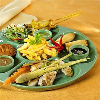 盘子,开胃食品,泰国