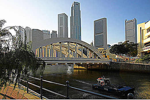 桥,天际线,新加坡