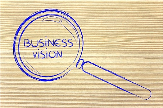 专注,商务,视野,管理,放大镜,设计