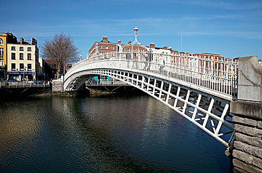 桥,建造,上方,利菲河,都柏林,城市,爱尔兰