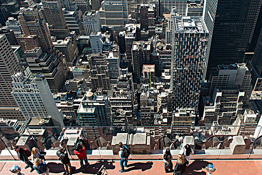 俯拍,建筑,曼哈顿中城,纽约,美国
