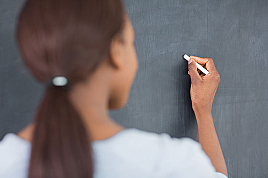 聚焦,黑人女性,文字,黑板,教室