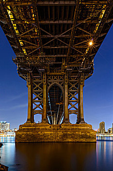 特写,下面,曼哈顿大桥,布鲁克林,纽约,美国
