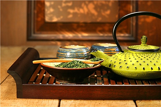 绿色,铸铁,茶壶