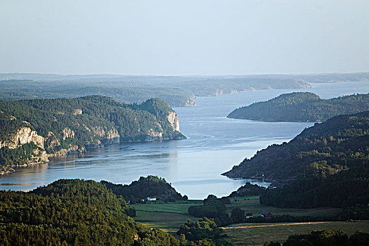 航拍,风景,峡湾,瑞典