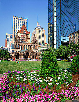 圣三一教堂,约翰-汉考克大厦,波士顿,马萨诸塞,美国