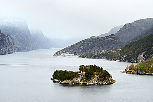 岛屿,吕瑟峡湾,罗加兰郡,挪威