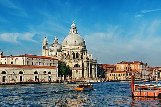 水岸,风景,威尼斯,教堂,圣马利亚,行礼,运河,意大利