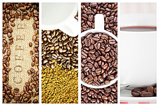 咖啡豆,围绕,咖啡,袋