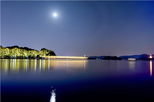 西湖中秋月亮图片大全图片