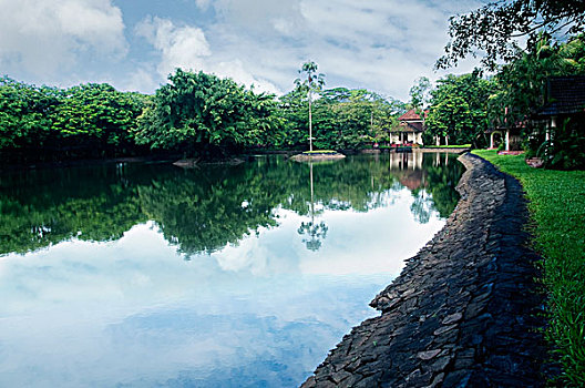 旅游胜地,靠近,湖,胜地,水疗,地区,喀拉拉,印度