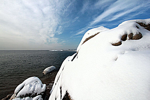 雪后北戴河图片