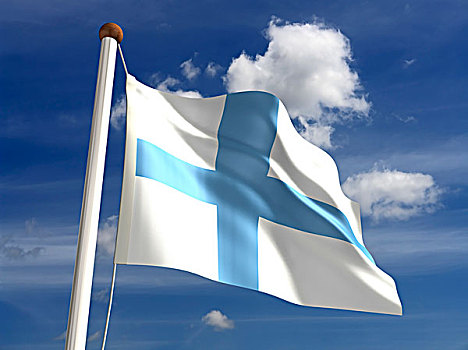 芬兰,旗帜,裁剪,小路