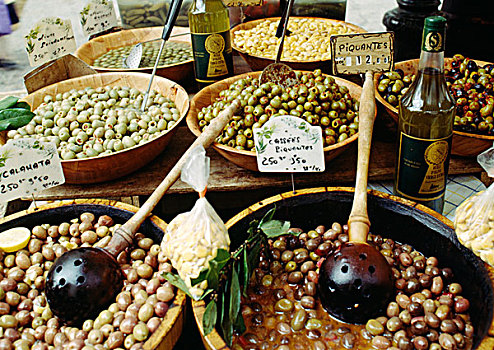 橄榄,货摊,市场