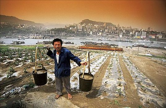 中国,扬子江,万县,乡村,1999年,农民,亚洲,地点,农业