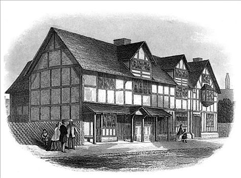 房子,埃文河畔斯特拉特福,沃里克郡,迟,19世纪