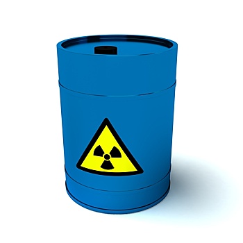 蓝色,桶,放射性,垃圾