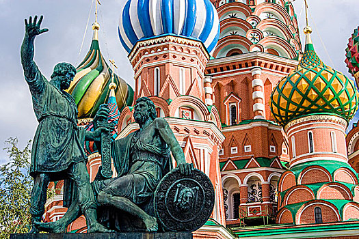 纪念建筑,铜像,大教堂,红场,莫斯科,俄罗斯