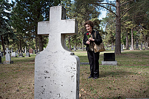 女人,墓地,埃德蒙顿,艾伯塔省,加拿大