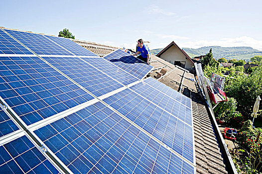 安装,太阳能,靠近,布赖施高,巴登符腾堡,德国,欧洲