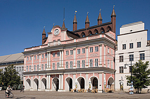 市政厅,罗斯托克,梅克伦堡前波莫瑞州,德国,欧洲