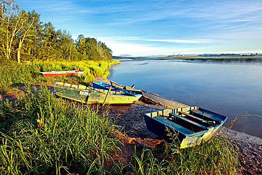 木质,平底船,河,新斯科舍省,加拿大