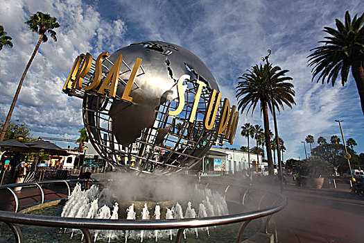 环球影城,大门,地球,喷泉,电影,好莱坞,北美洲,美国,加利福尼亚州,风景,全景,文化,景点,旅游