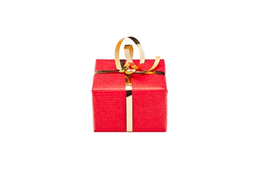 一个,小,红色,金色,礼盒